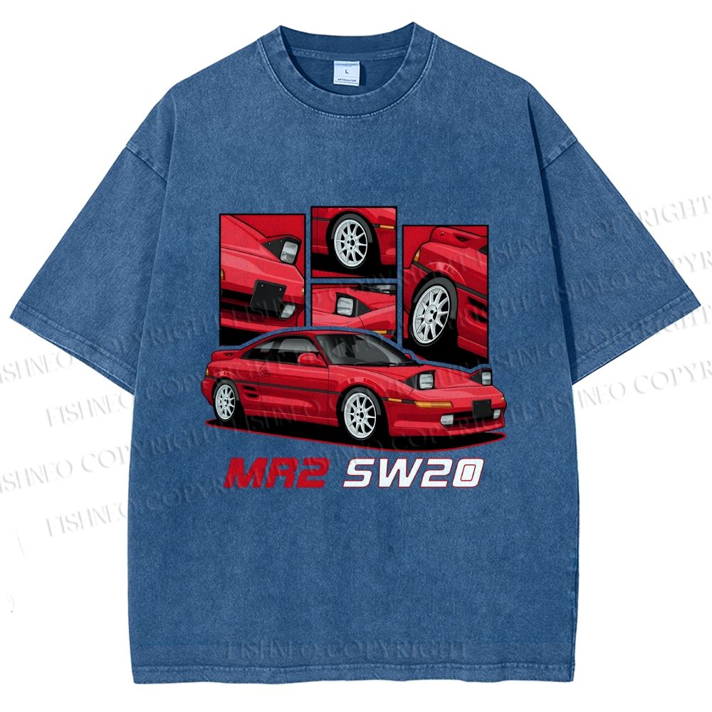 Unisex Toyota MR2 SW20 Printed Washed Tee