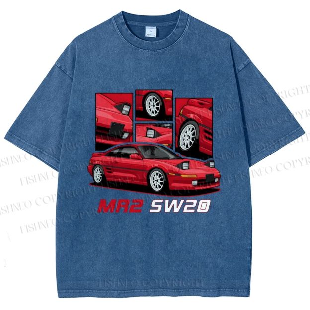 Unisex Toyota MR2 SW20 Printed Washed Tee