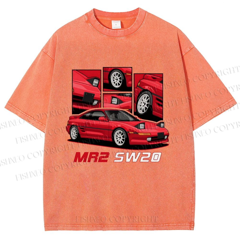 Unisex Toyota MR2 SW20 Printed Washed Tee