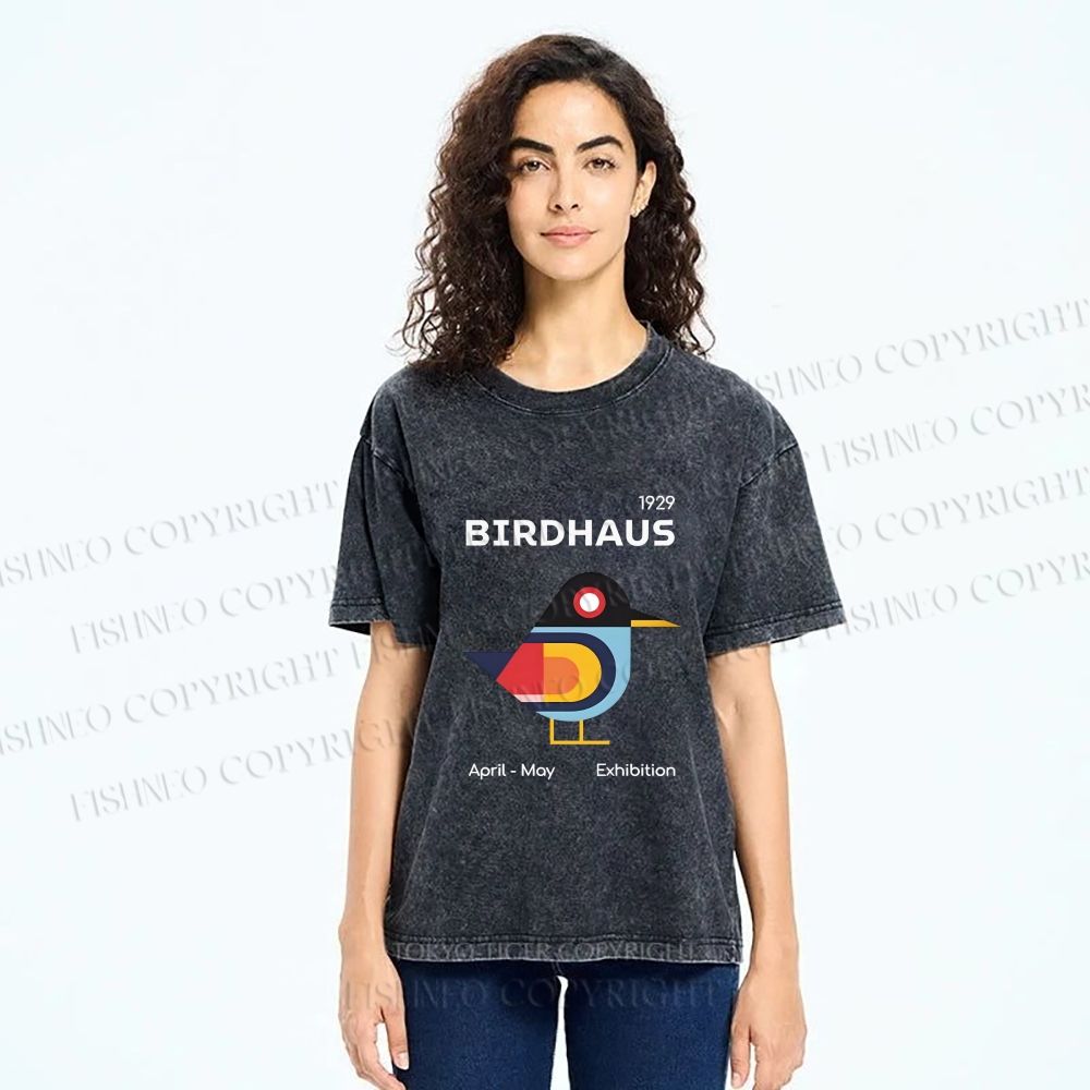 Unisex Birdhaus Printed Washed Tee