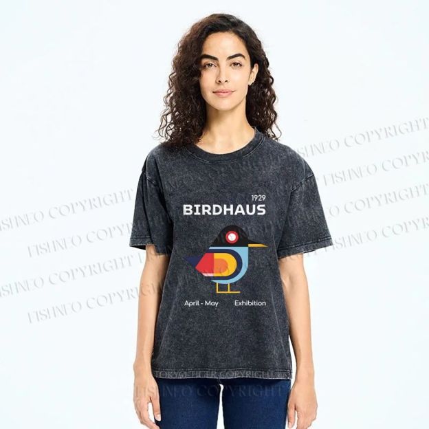 Unisex Birdhaus Printed Washed Tee