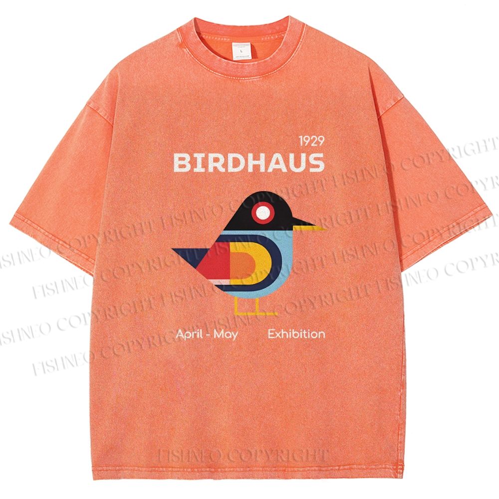 Unisex Birdhaus Printed Washed Tee