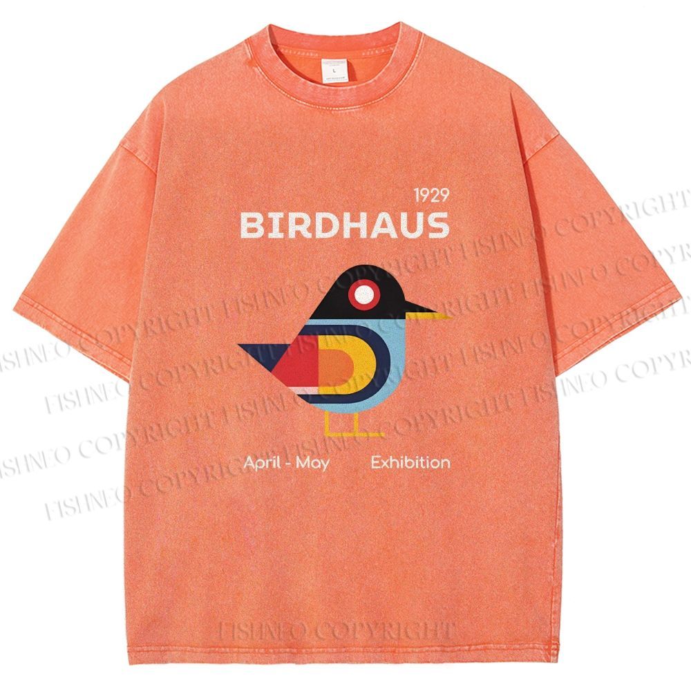 Unisex Birdhaus Printed Washed Tee