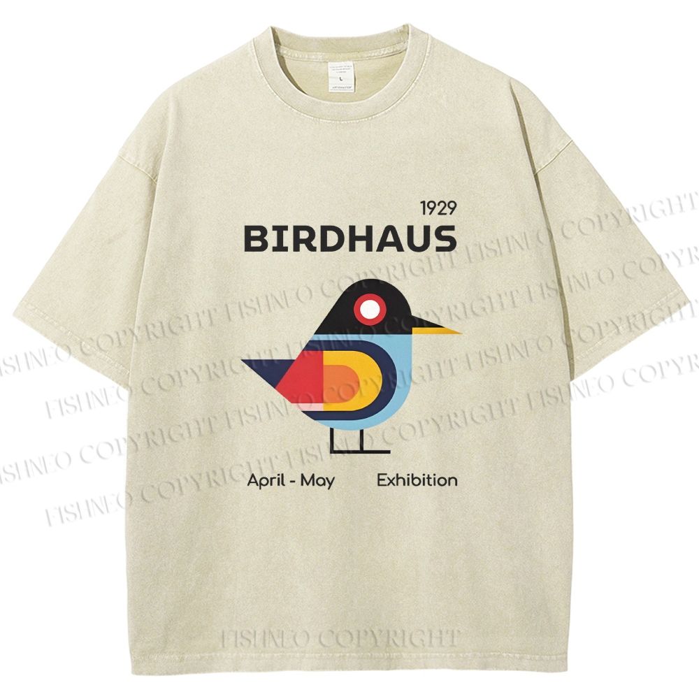Unisex Birdhaus Printed Washed Tee