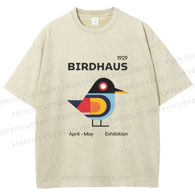 Unisex Birdhaus Printed Washed Tee