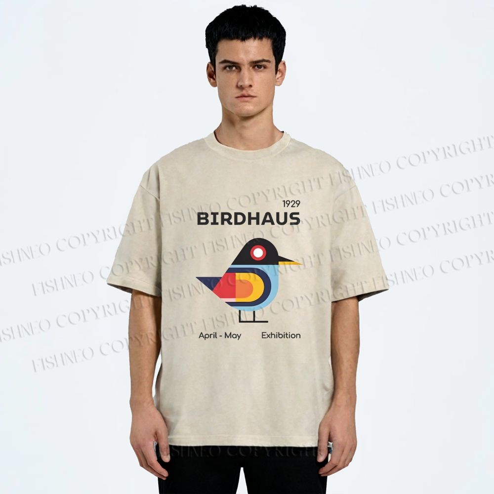 Unisex Birdhaus Printed Washed Tee