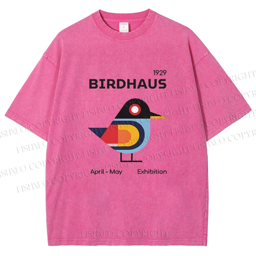 Unisex Birdhaus Printed Washed Tee