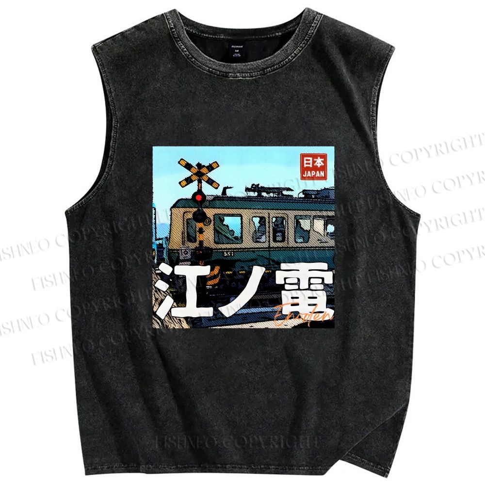 Unisex Enoden Printed Washed Tank Top