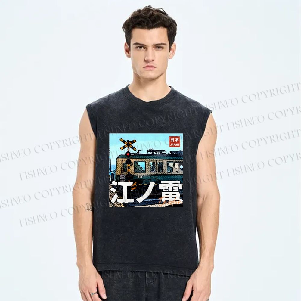 Unisex Enoden Printed Washed Tank Top