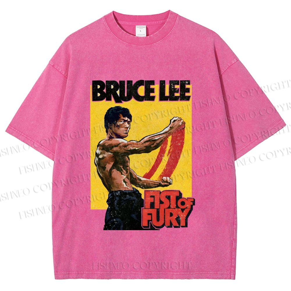 Unisex Bruce Lee Fist of Fury Printed Washed Tee