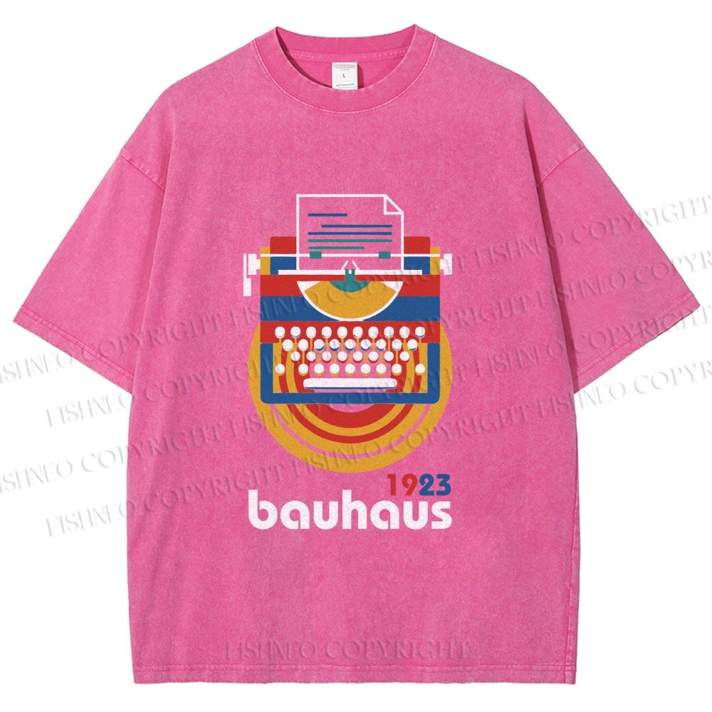 Unisex Bauhaus Typewriter Printed Washed Tee
