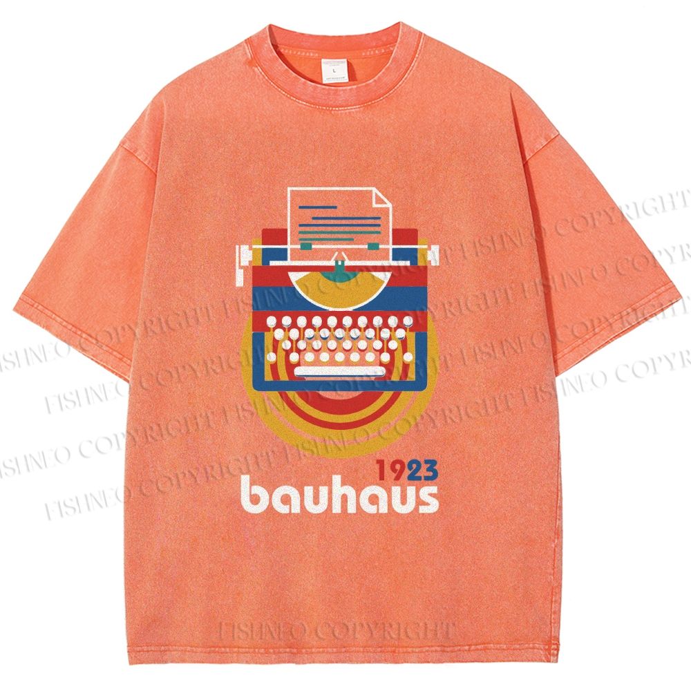 Unisex Bauhaus Typewriter Printed Washed Tee