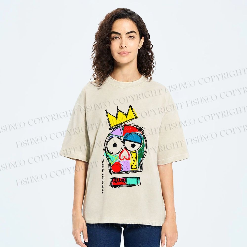 Unisex To Be Or Not To Be Toto Printed Washed Tee