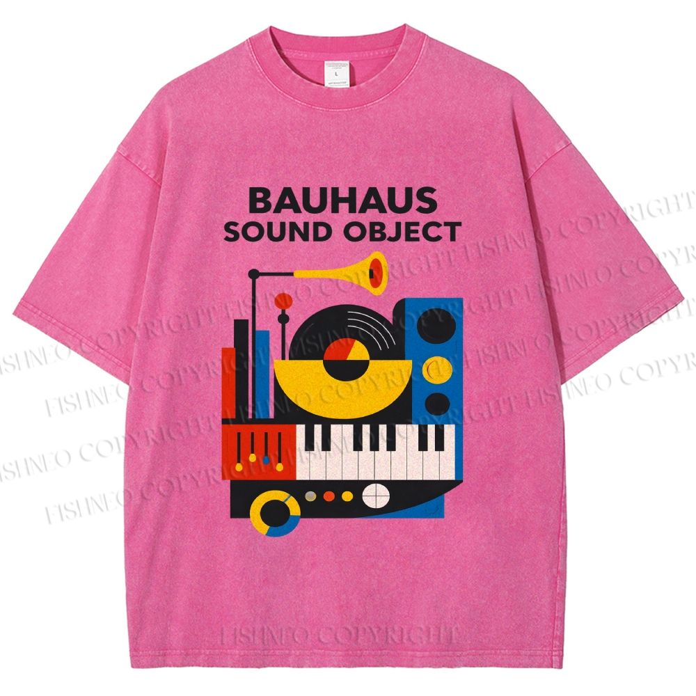 Unisex Bauhaus Sound Object Printed Washed Tee