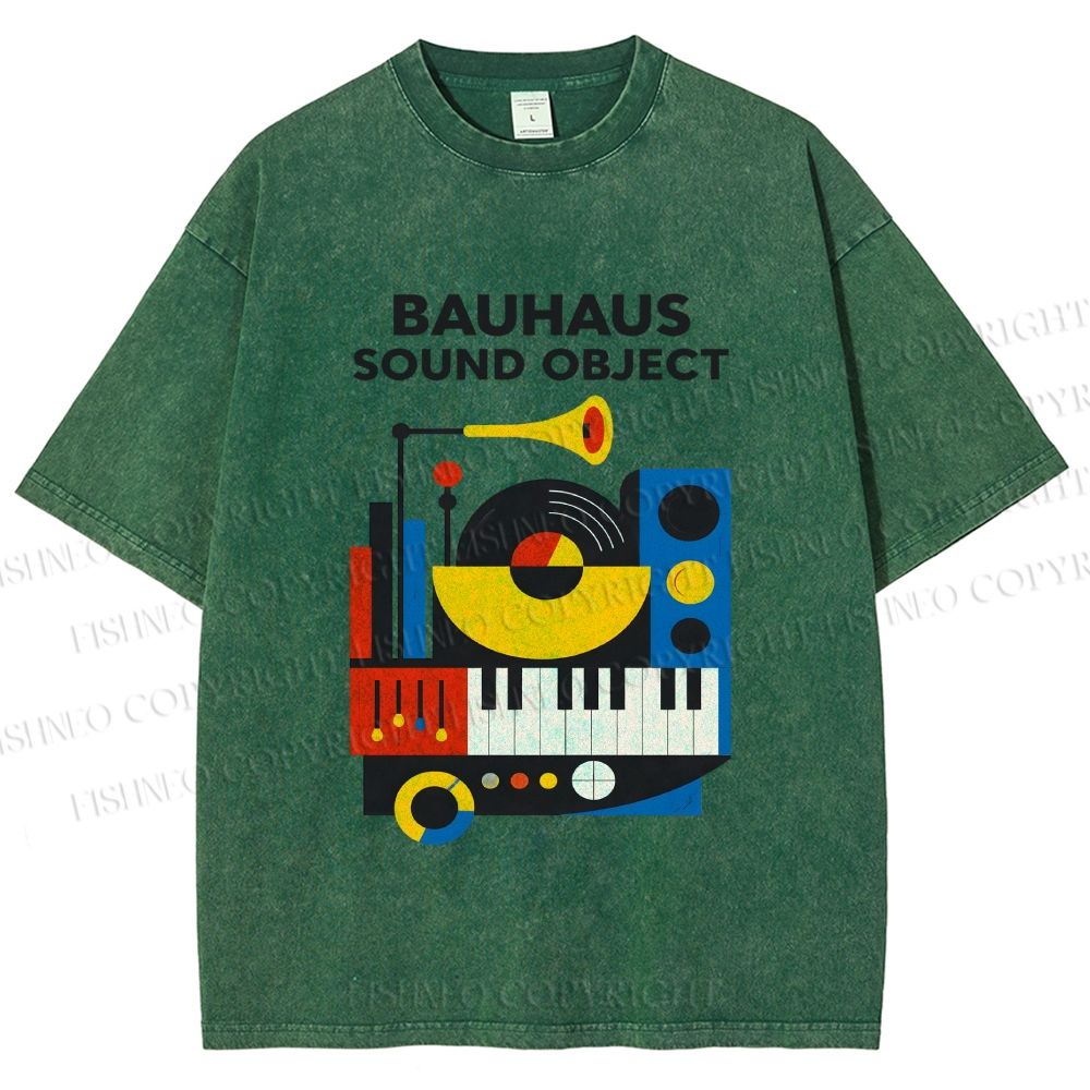 Unisex Bauhaus Sound Object Printed Washed Tee