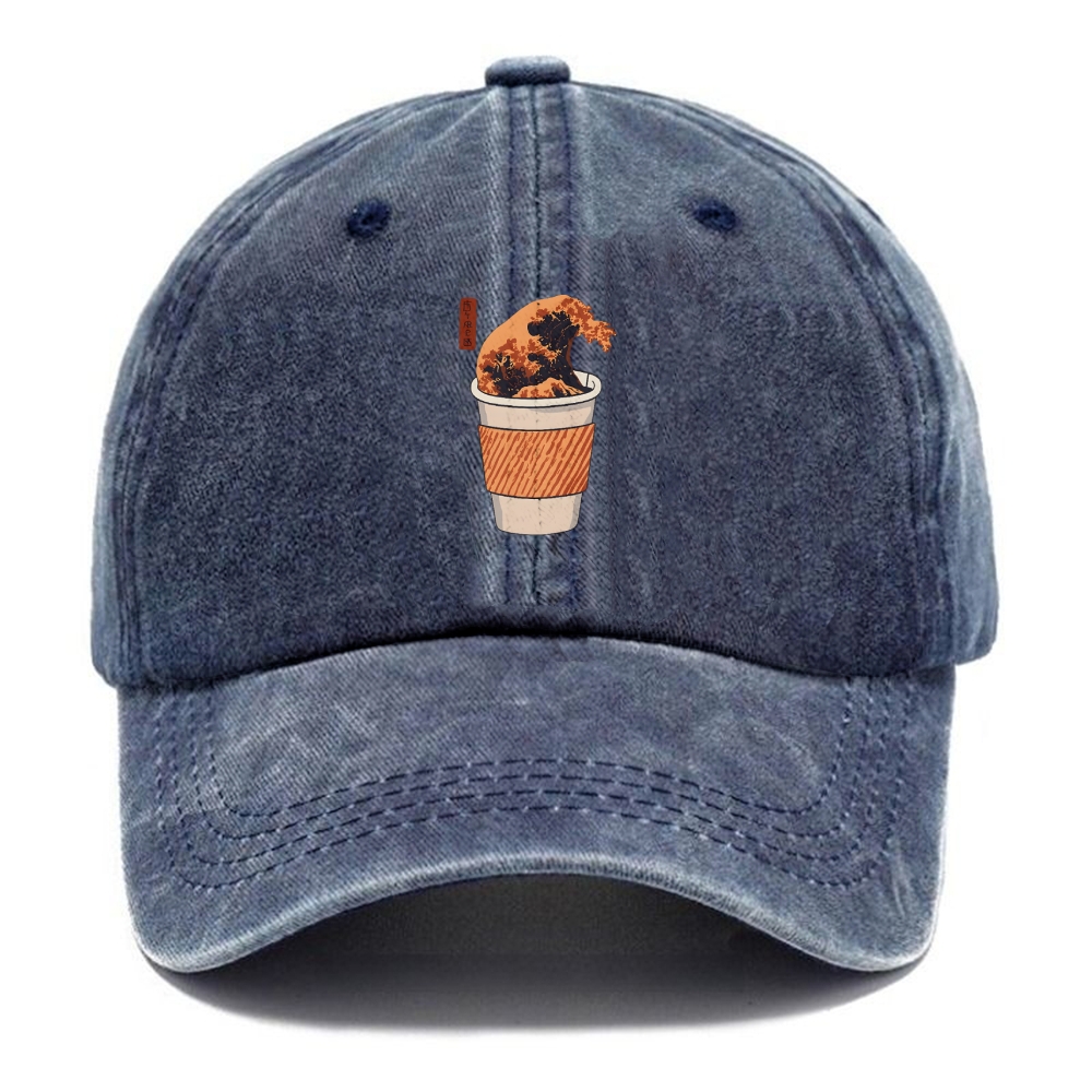  The Great Wave Coffee Washed Cap
