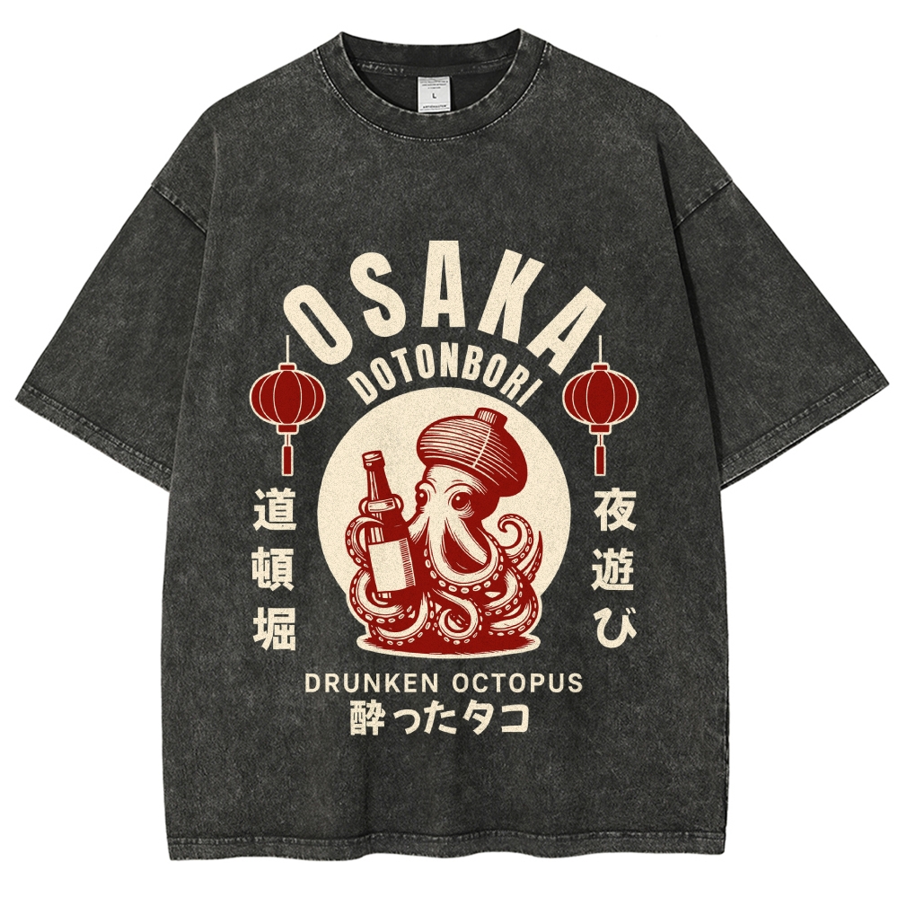 Osaka Drunken Octopus Vintage Washed T-shirt