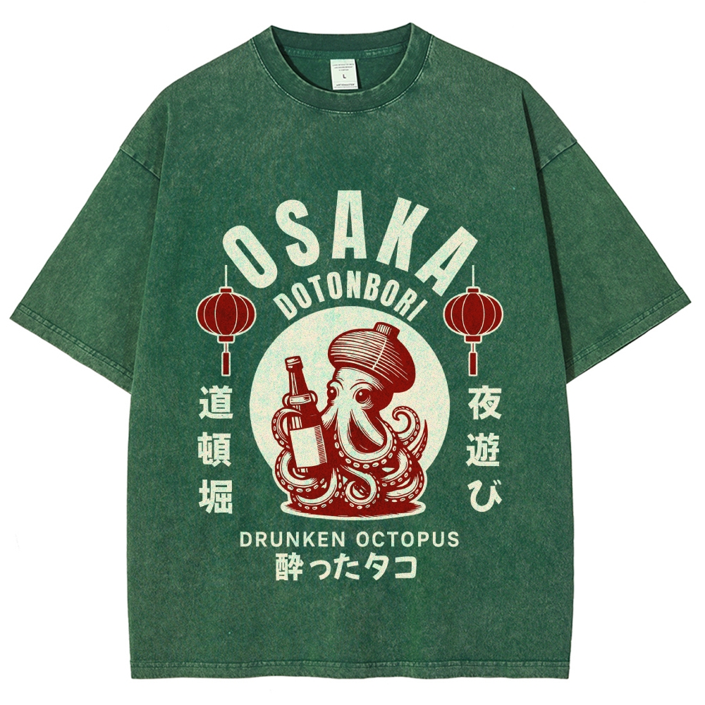 Osaka Drunken Octopus Vintage Washed T-shirt