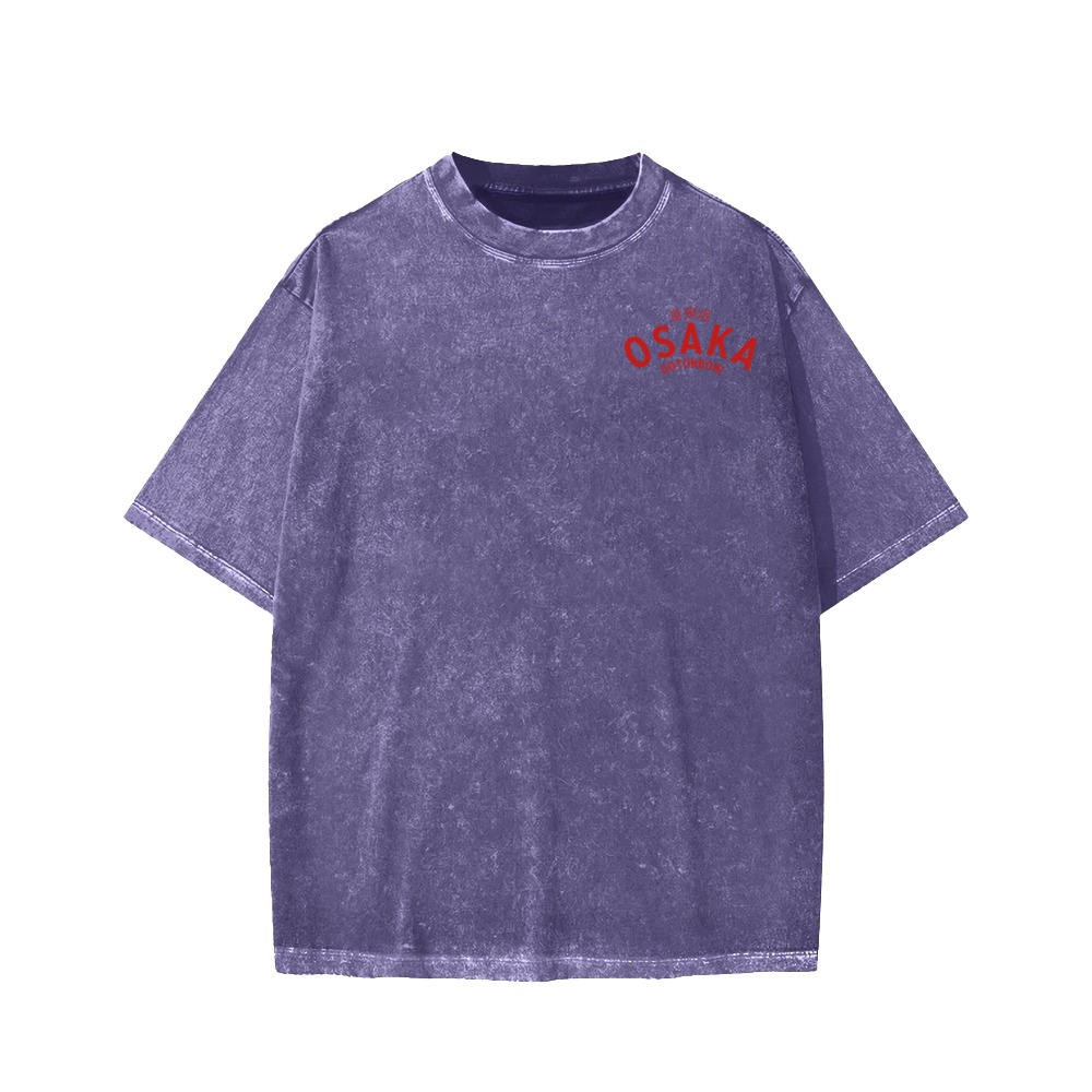 Osaka Dotonbori Drunken Octopus Vintage Wash Japanese Design Back Art T-Shirt