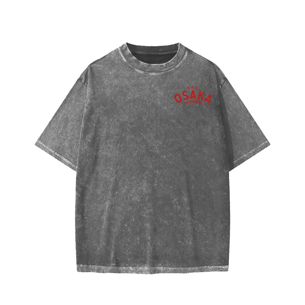 Osaka Dotonbori Drunken Octopus Vintage Wash Japanese Design Back Art T-Shirt