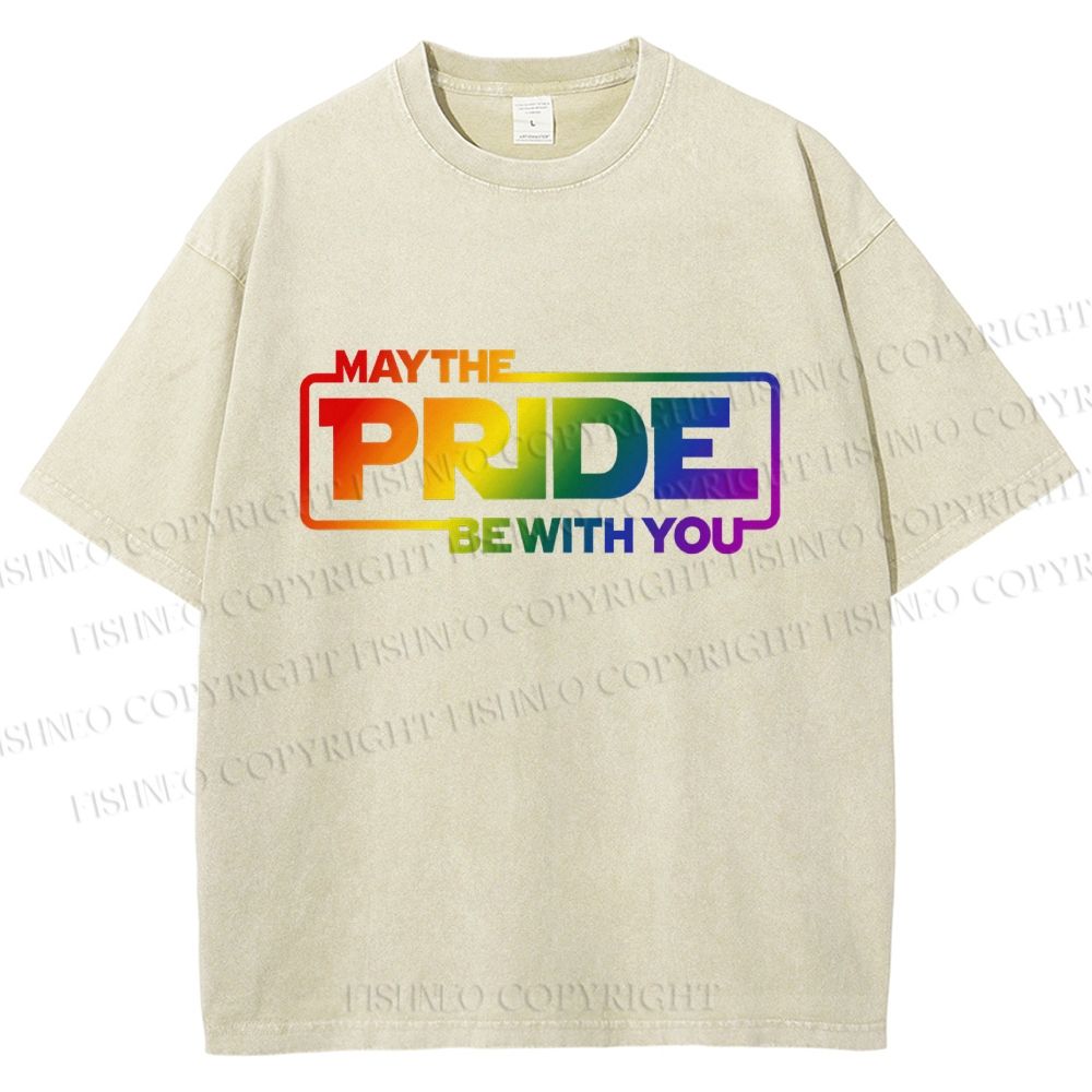 Unisex May The Pride Be With You Printed Washed Tee