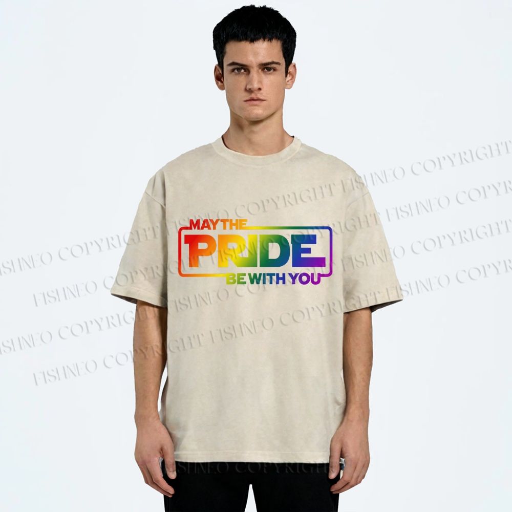 Unisex May The Pride Be With You Printed Washed Tee