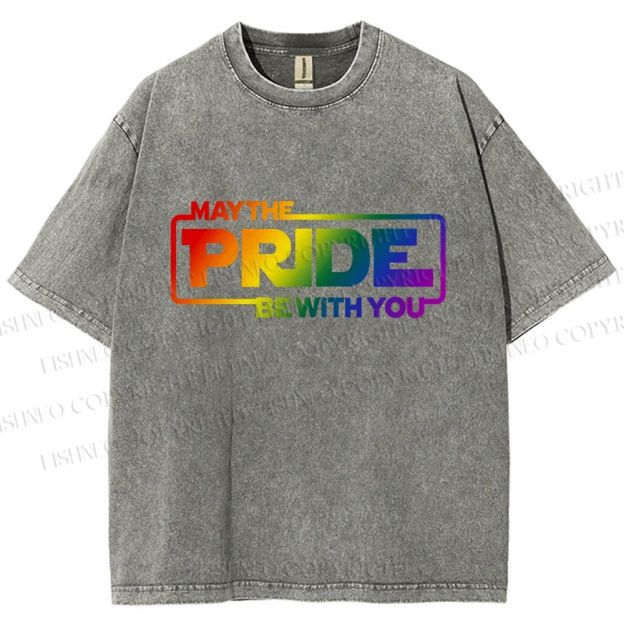 Unisex May The Pride Be With You Printed Washed Tee