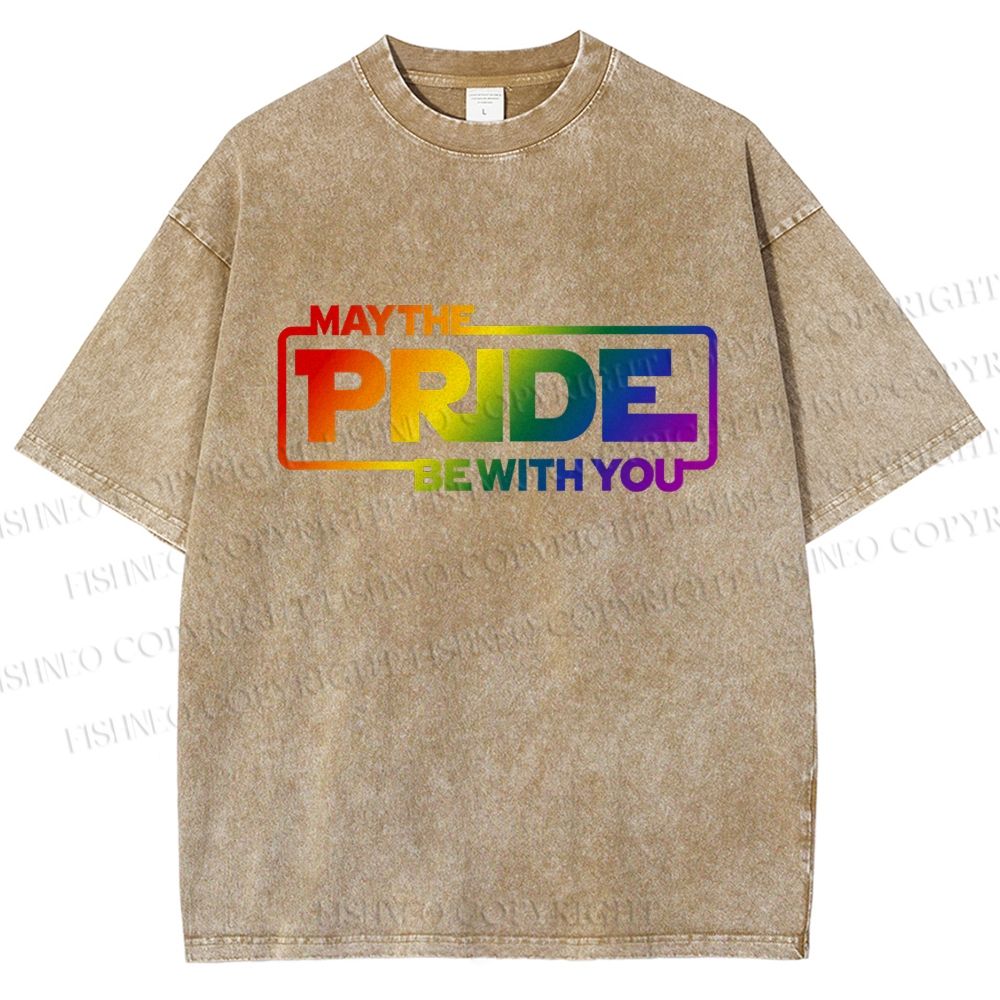 Unisex May The Pride Be With You Printed Washed Tee