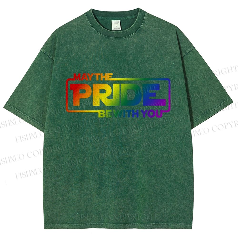 Unisex May The Pride Be With You Printed Washed Tee