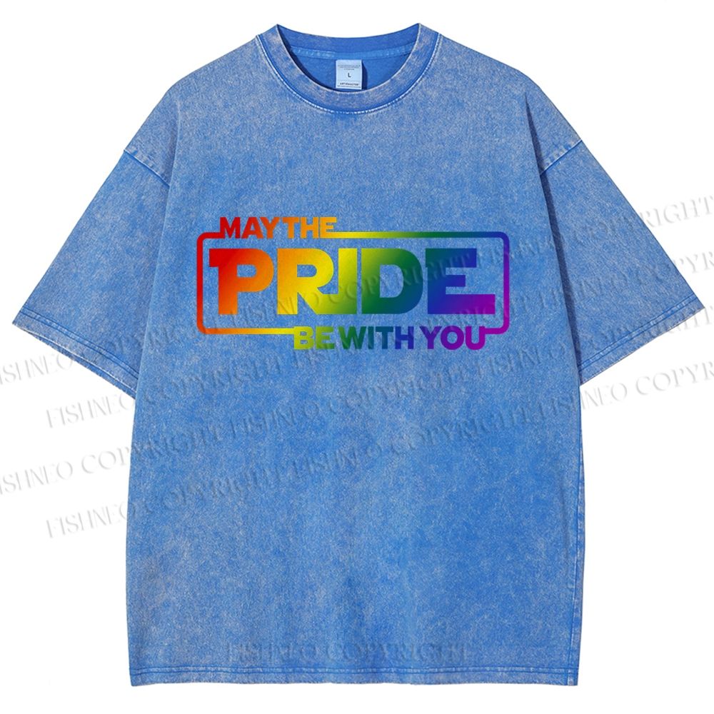 Unisex May The Pride Be With You Printed Washed Tee