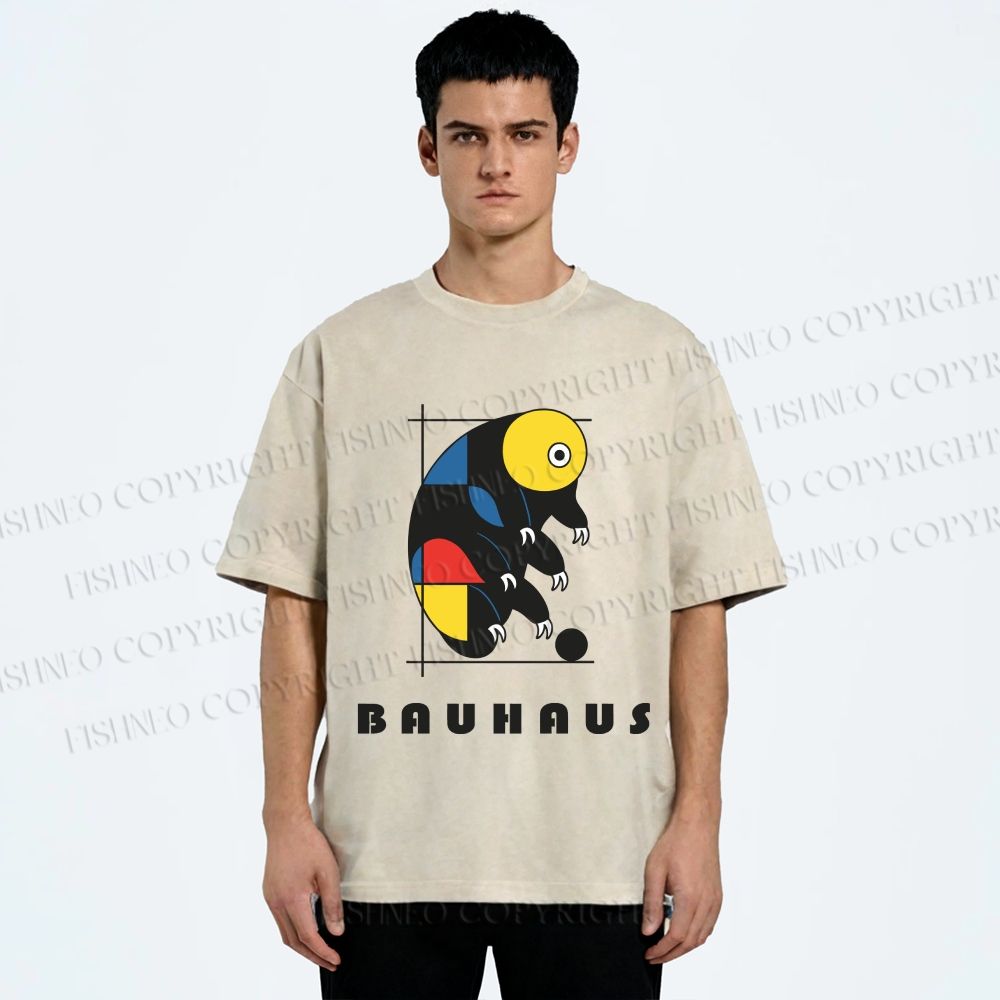 Unisex Bauhaus Tardigrade Printed Washed Tee