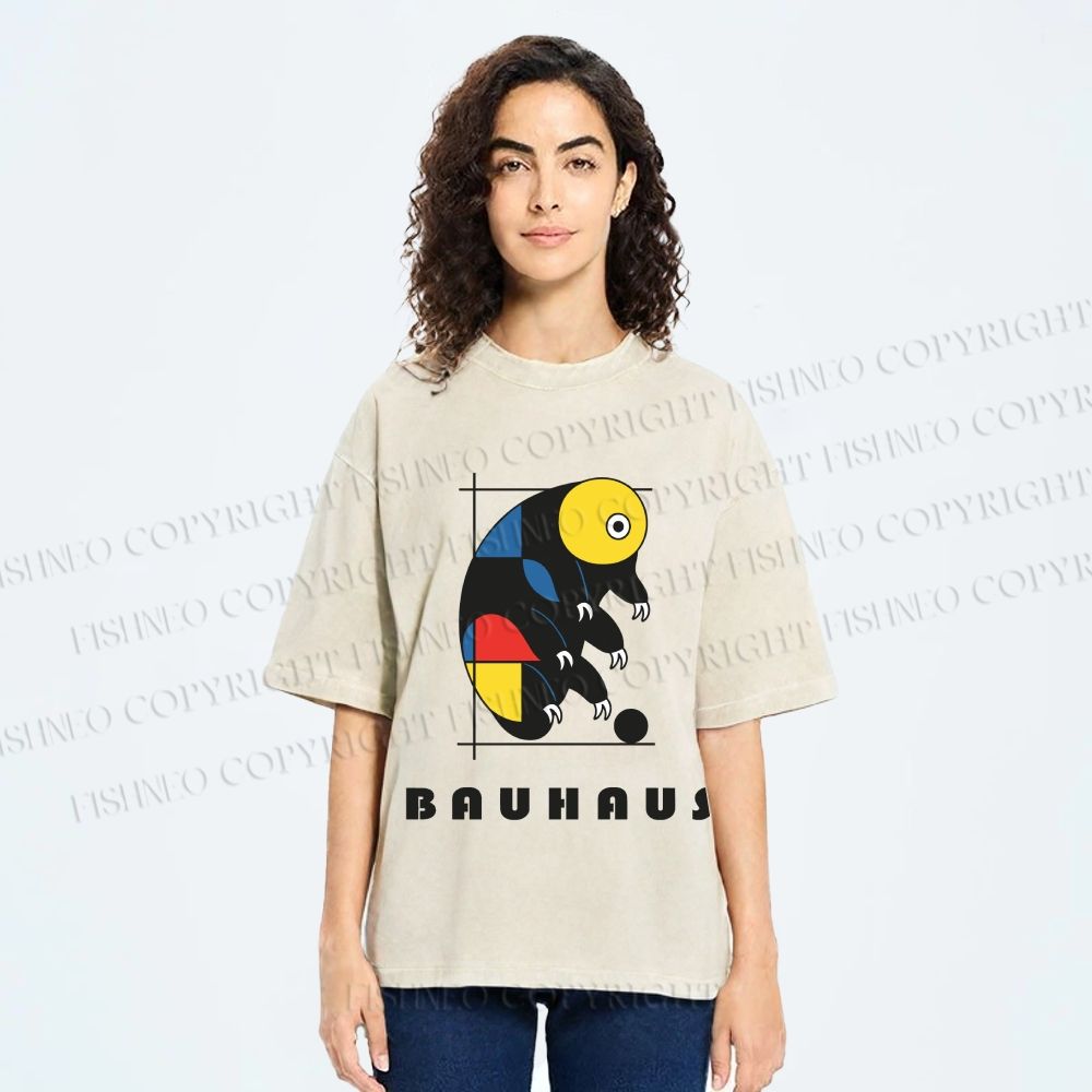 Unisex Bauhaus Tardigrade Printed Washed Tee