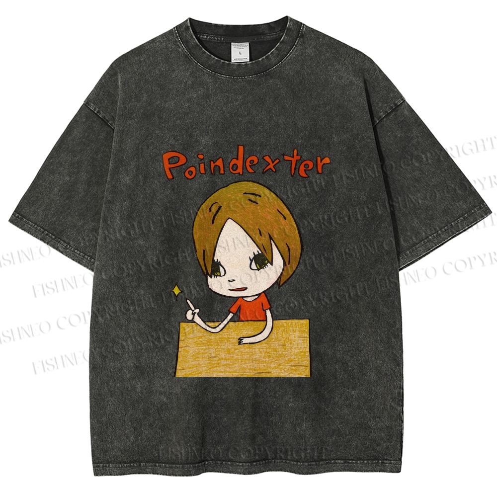 Unisex Yoshitomo Nara Poindexter Printed Washed Tee