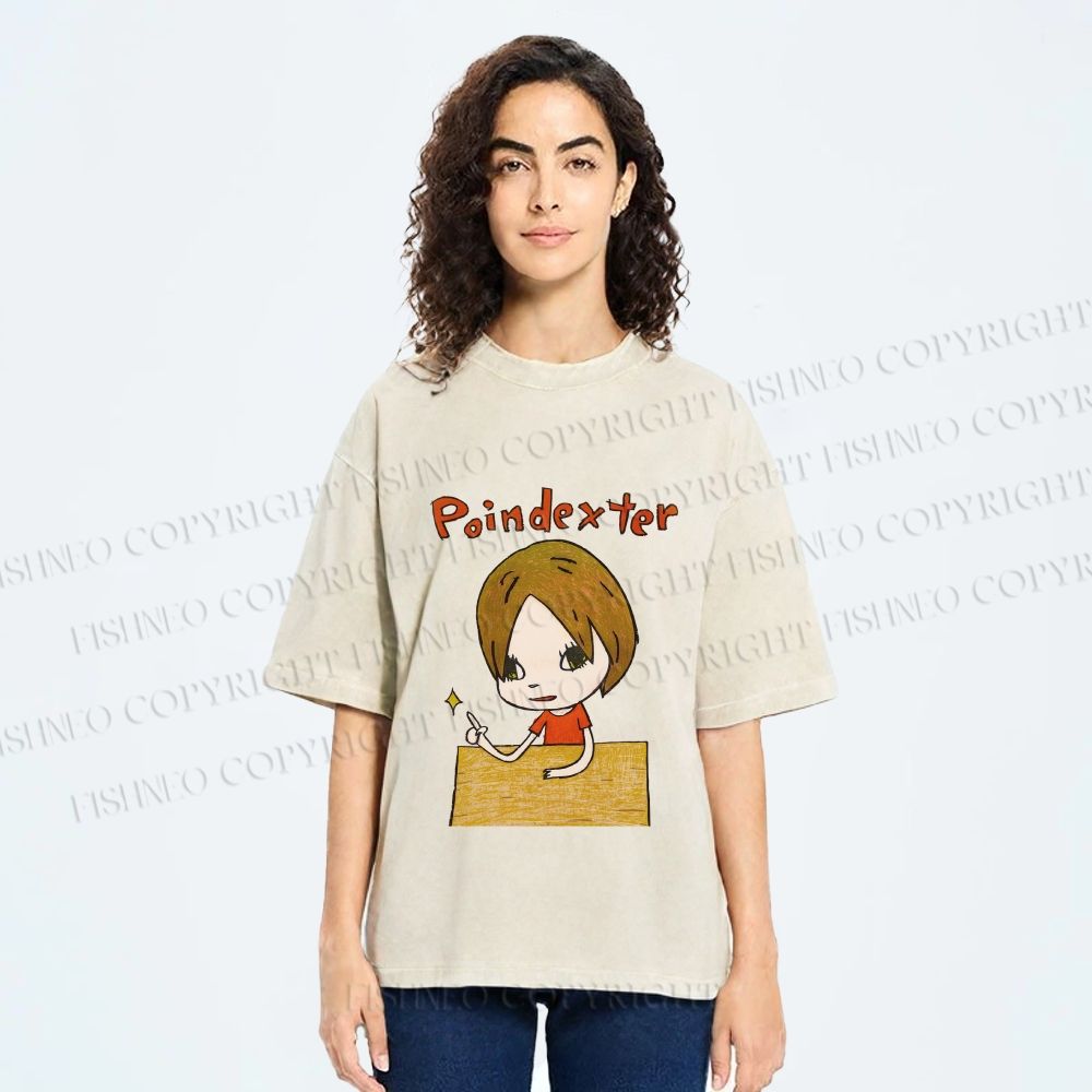 Unisex Yoshitomo Nara Poindexter Printed Washed Tee