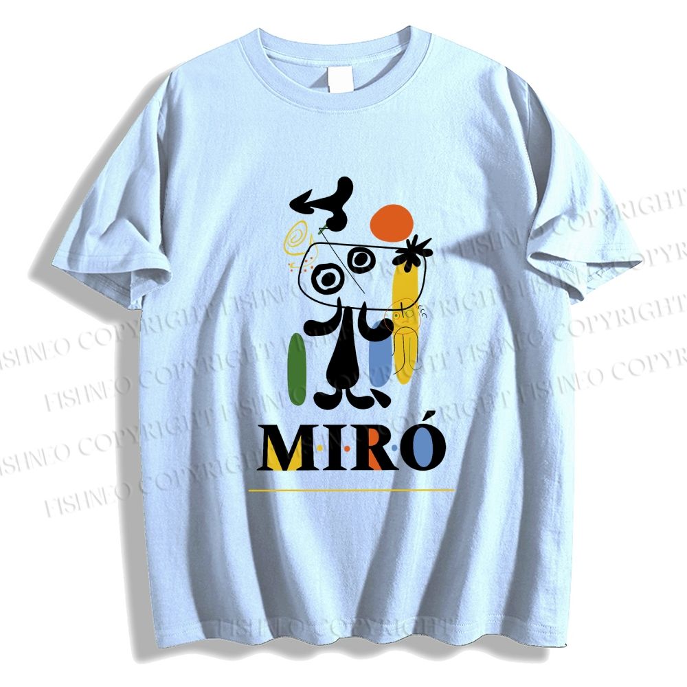 Unisex Classic Cotton Joan Miró Style Dog Printed T-shirt