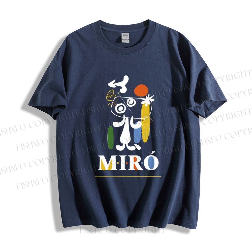 Unisex Classic Cotton Joan Miró Style Dog Printed T-shirt