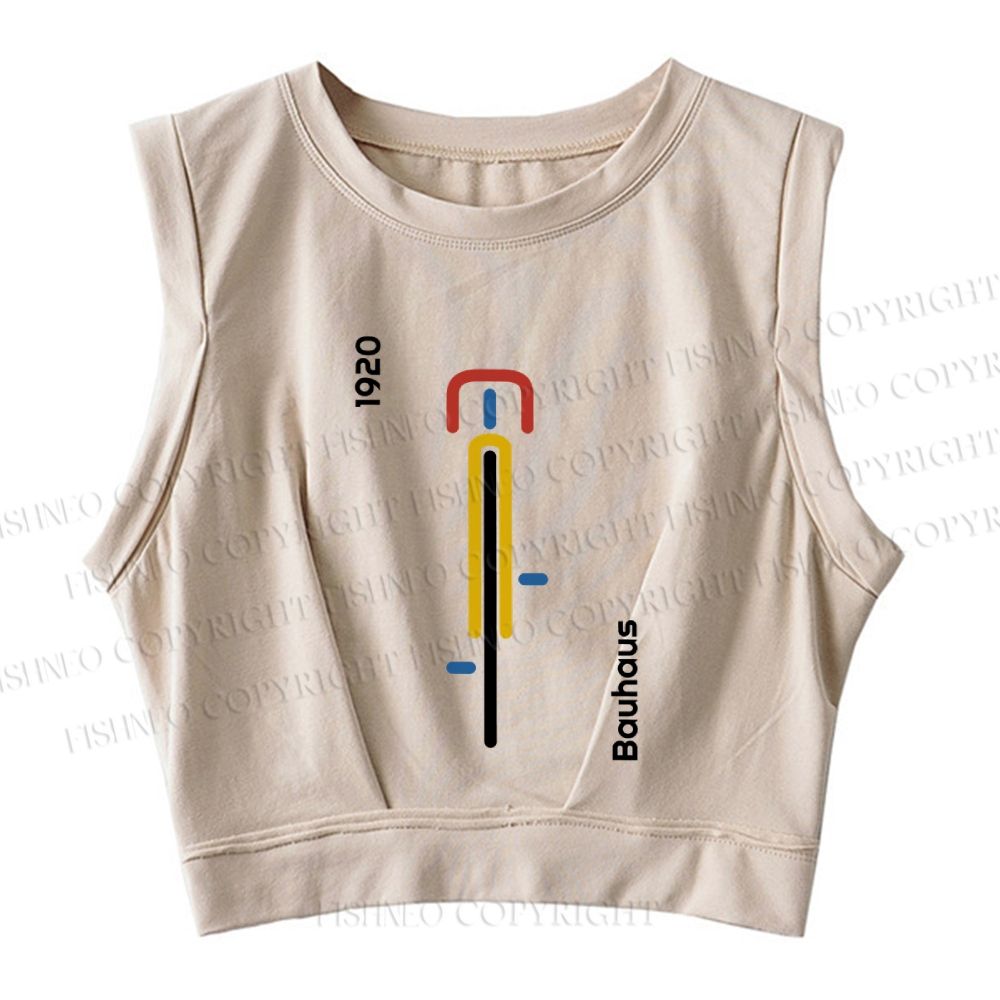 Bauhaus Bicycle Sleeveless Crop Tops
