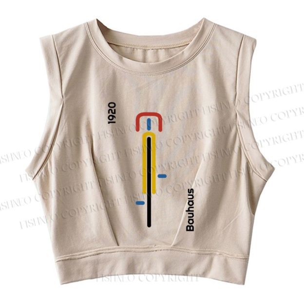 Bauhaus Bicycle Sleeveless Crop Tops