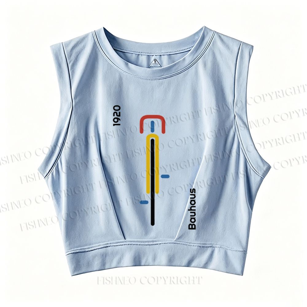 Bauhaus Bicycle Sleeveless Crop Tops