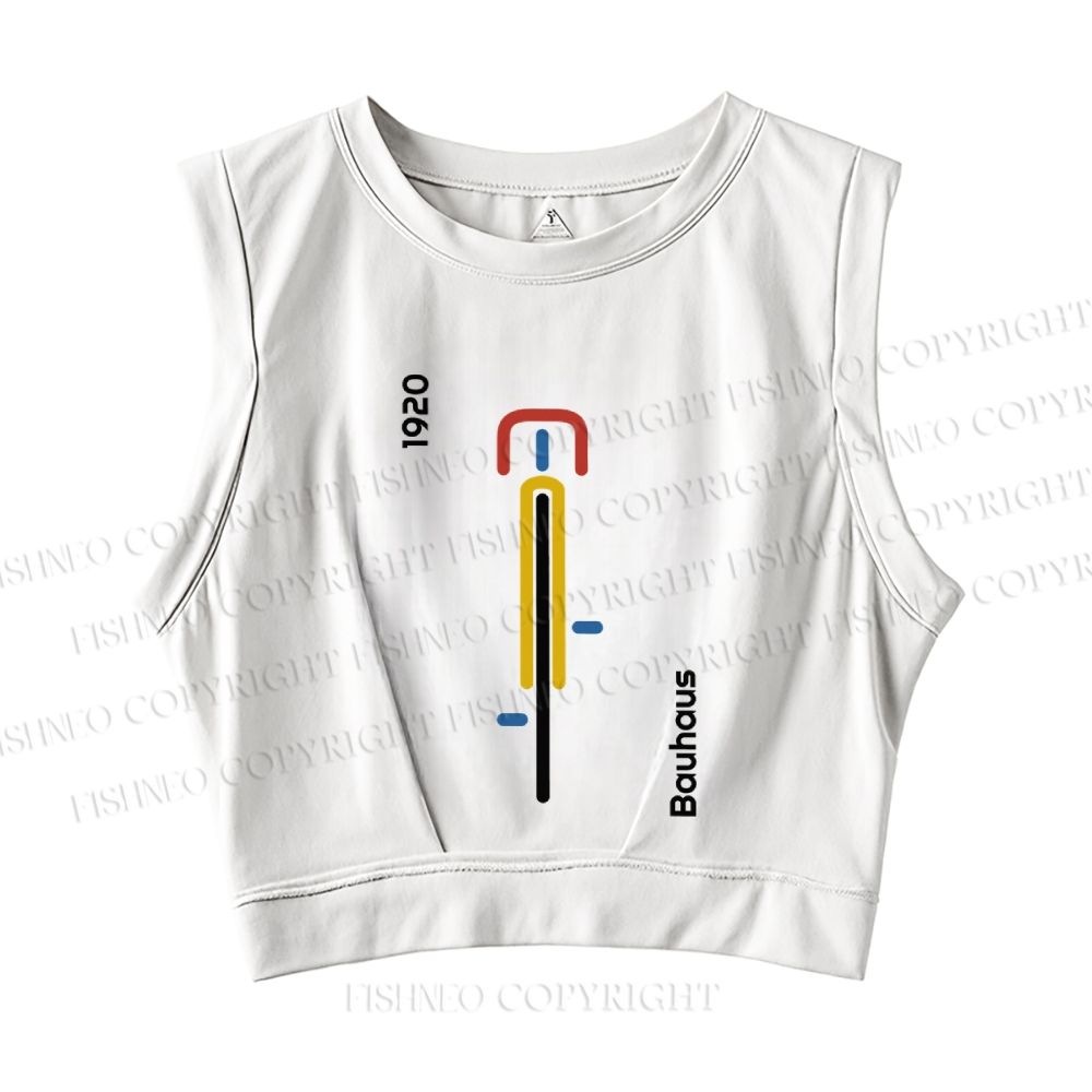 Bauhaus Bicycle Sleeveless Crop Tops