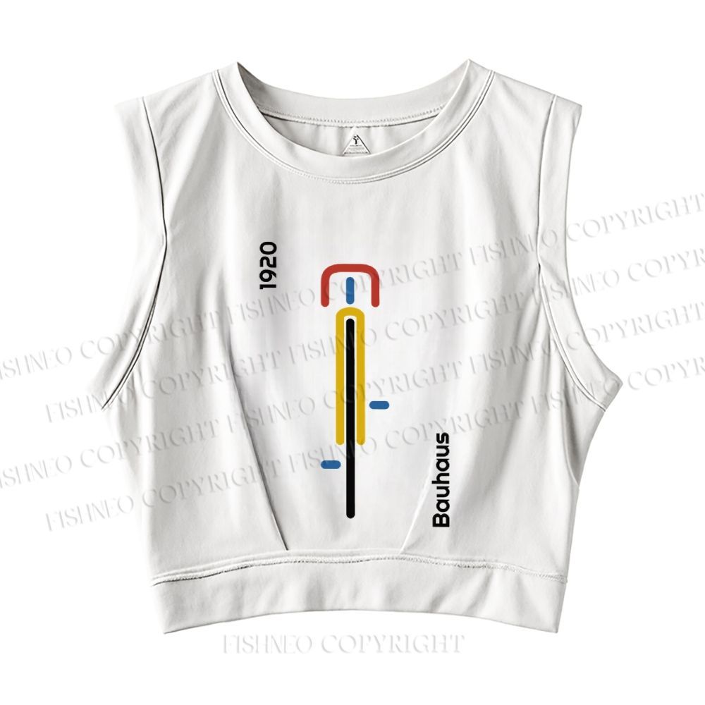 Bauhaus Bicycle Sleeveless Crop Tops
