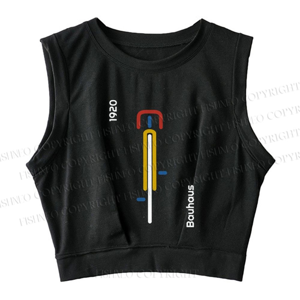 Bauhaus Bicycle Sleeveless Crop Tops