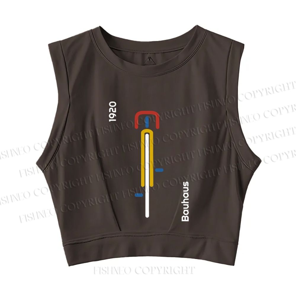 Bauhaus Bicycle Sleeveless Crop Tops