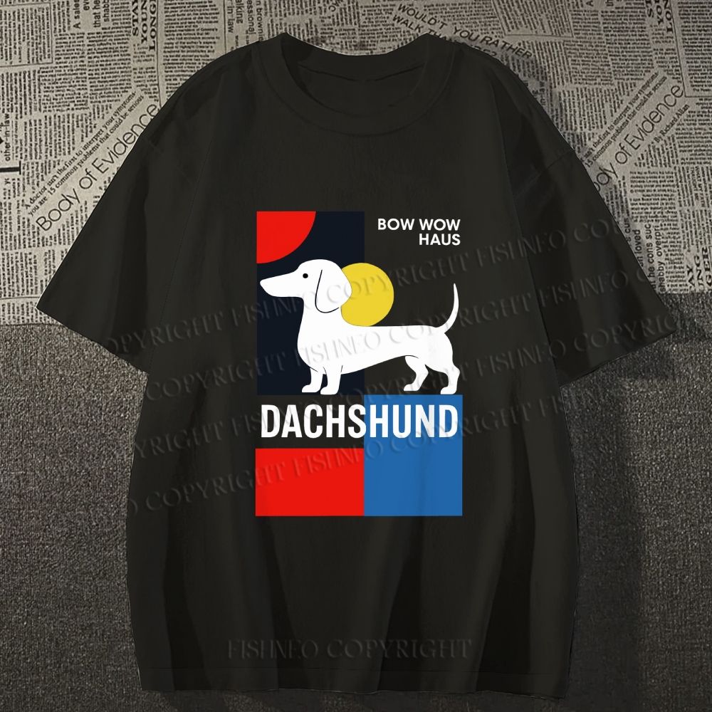 Unisex Classic Cotton Bauhaus Dachshund Printed T-shirt