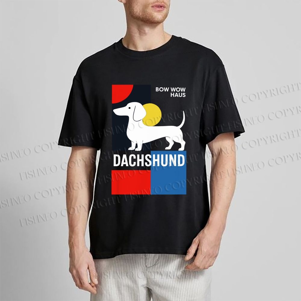 Unisex Classic Cotton Bauhaus Dachshund Printed T-shirt