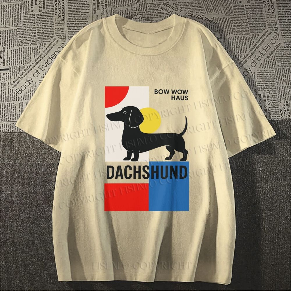 Unisex Classic Cotton Bauhaus Dachshund Printed T-shirt