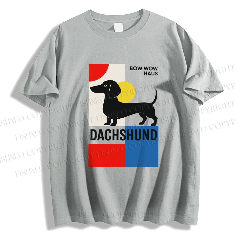 Unisex Classic Cotton Bauhaus Dachshund Printed T-shirt