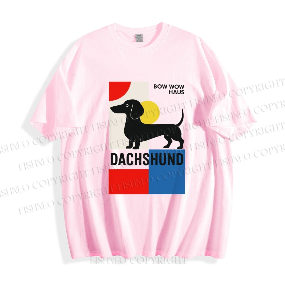 Unisex Classic Cotton Bauhaus Dachshund Printed T-shirt