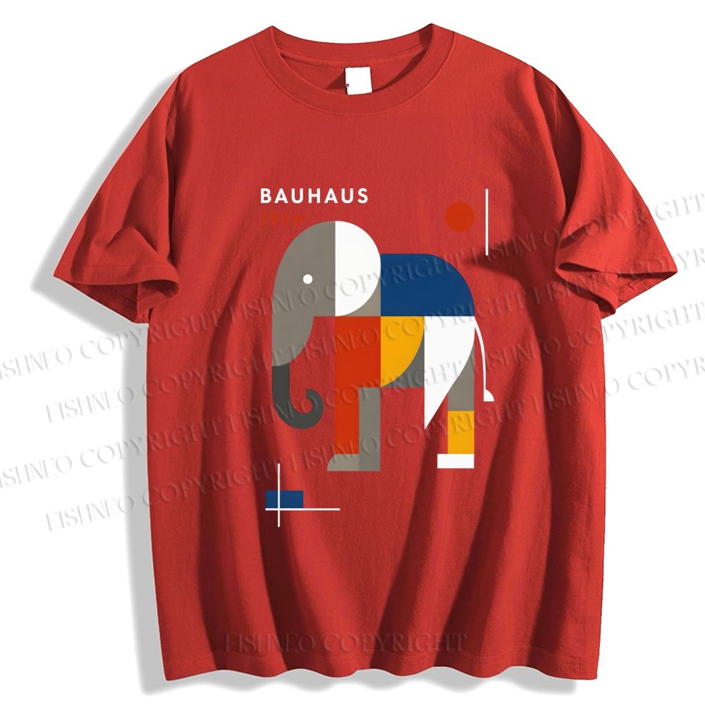 Unisex Classic Cotton Bauhaus Elephant Printed T-shirt