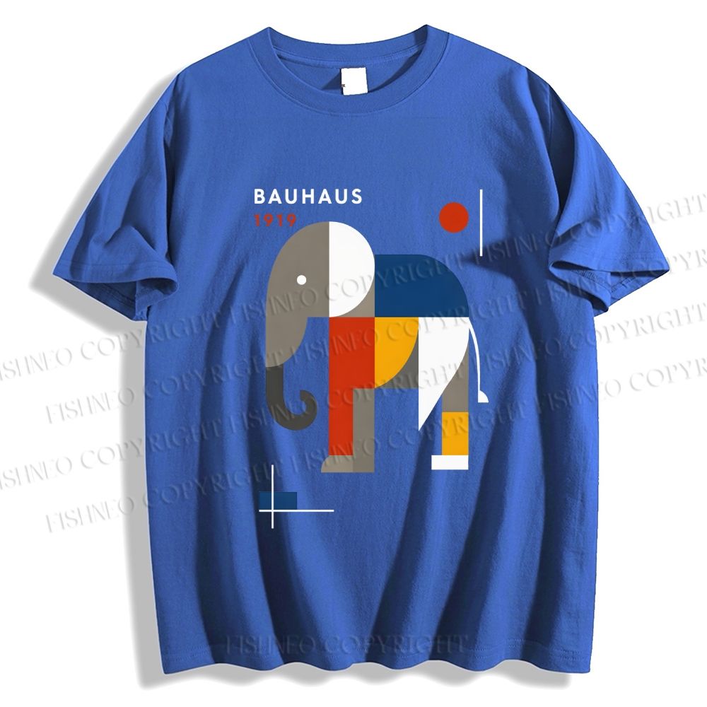 Unisex Classic Cotton Bauhaus Elephant Printed T-shirt